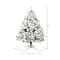 4.5ft. Pre-Lit Flocked Alaskan Pine Artificial Christmas Tree, Clear Lights